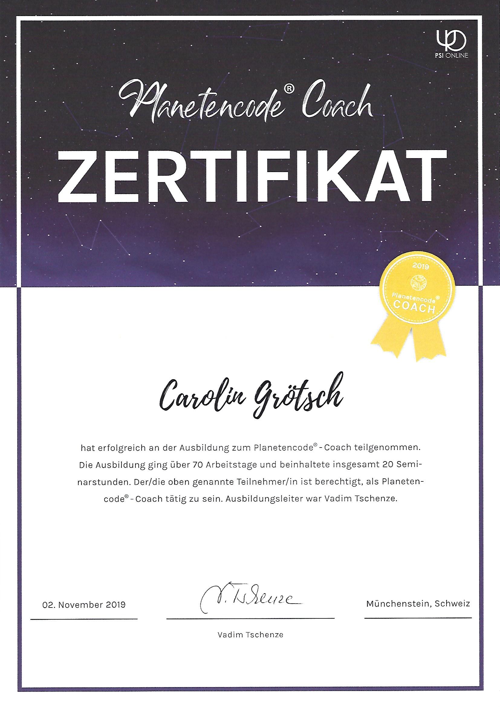 Planetencode Coach Carolin Grötsch